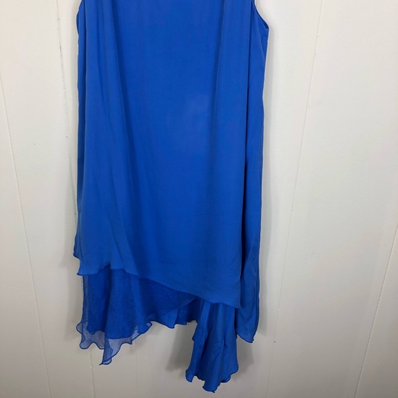 Alice + Olivia Anika Layered Asymmetrical Silk Hem Tank Dress Sz M - Picture 5 of 15